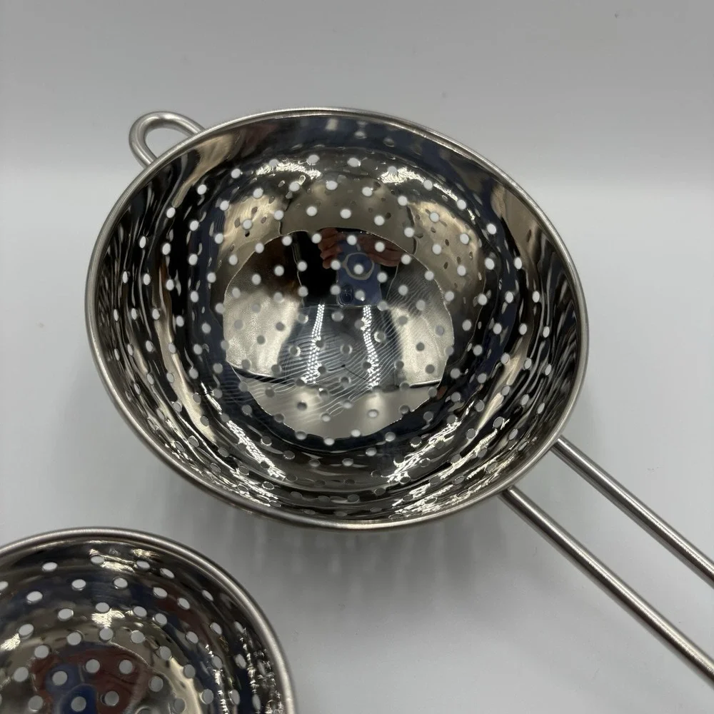 Vintage Stainless Steel Handheld Strainers Set Of 2 Soups Tea